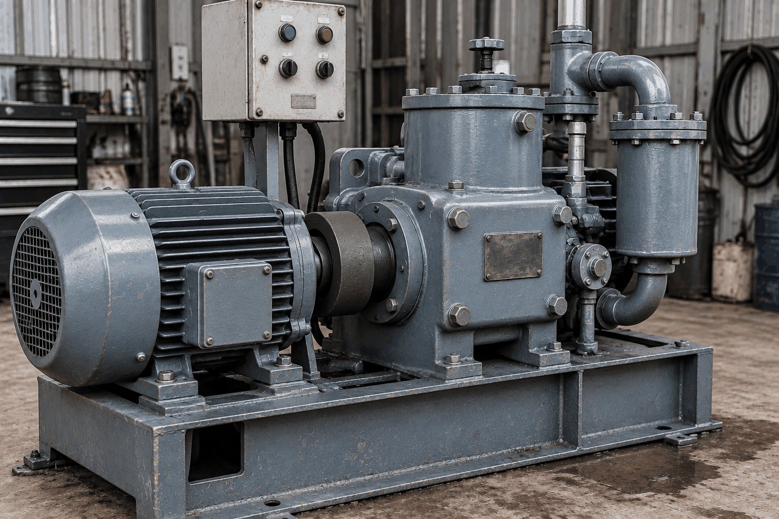 Machinery after dry ice blasting