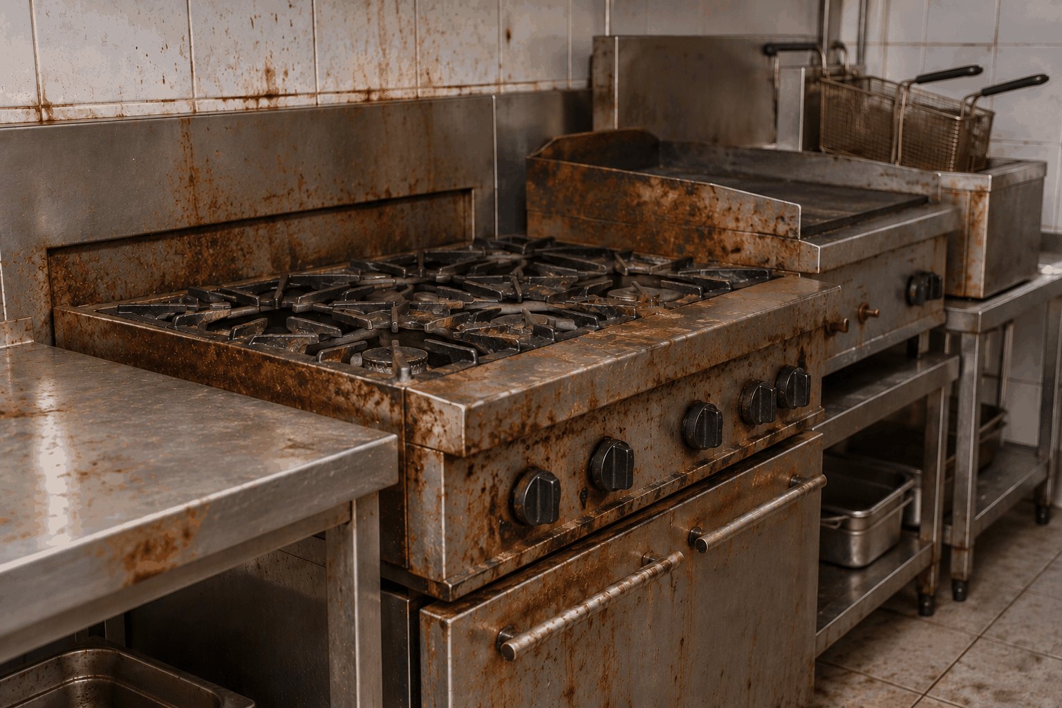 Commercial Kitchen before dry ice blasting